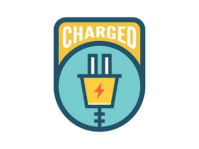 Patch #1 badge charged electrical lightning bolt logo patch plug