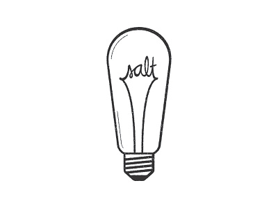 Saltbulb brewery hand lettering icon illustration lightbulb logo salt simple