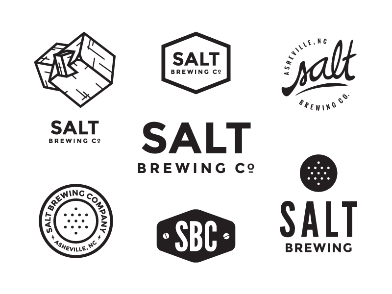 Salt Brewing asheville badge brewery crystal hexagon icon illustration industrial logo salt simple