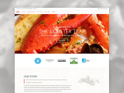 Lobster Trap Website asheville food lobster nautical restaurant seafood website