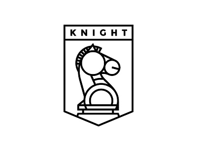 Knight chess piece crest horse knight logo shield simple
