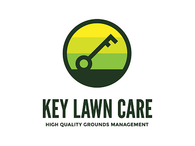 Key Lawn Care Logo 2 asheville badge branding identity key lawn care logo old lawn mower