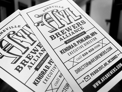 Asheville Brewers Alliance Business Cards