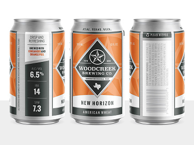 Woodcreek Can beer can horizon mockup packaging star texas