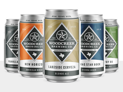 Woodcreek Lineup beer can horizon mockup packaging pbr star texas