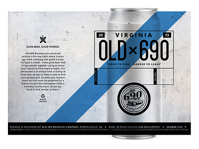 Old 690 Crowler beer can crowler fire license plate tag virginia