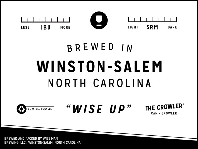 Wise Man Label Design Details beer can classy crowler details glass label north carolina retro typography