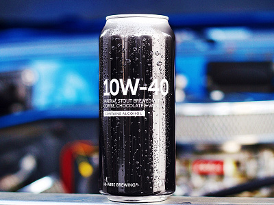 10W-40 Imperial Stout Can 10w 40 beer can coffee motor oil packaging simple