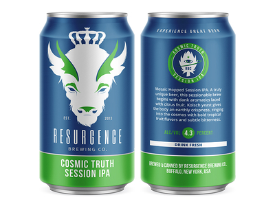 Cosmic Truth Session IPA 12oz beer buffalo can clean hop hop cone icon ipa new york packaging simple