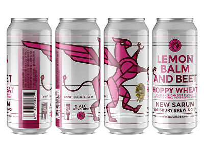 Lemon Balm & Beet Hoppy Wheat Can beer can griffin gryphon illustration packaging sexy