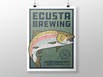 Rainbow Trout Poster beer brewery fish fishing illustration poster rainbow trout trout
