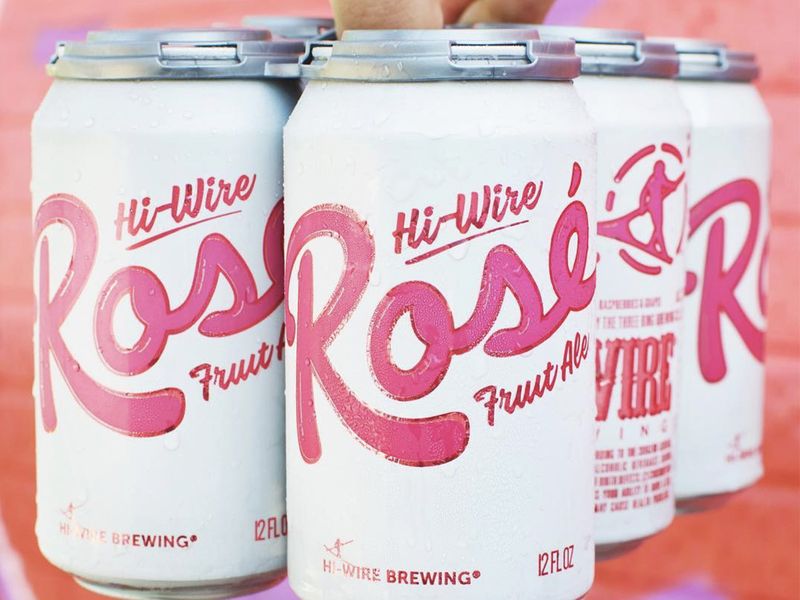 Hi-Wire Rosé Can asheville beer can custom lettering fruit hand lettering pretty simple
