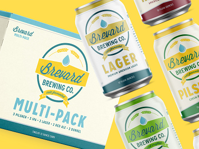Brevard Brewing Co. Multi-Pack 12 pack beer can classic mockup multi pack packaging simple twelve pack variety pack