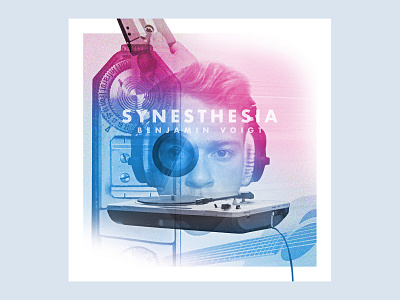 Synesthesia EP Artwork album camera casette colorful cover cover art ep face guitar headphones music photoshop record synesthesia tape