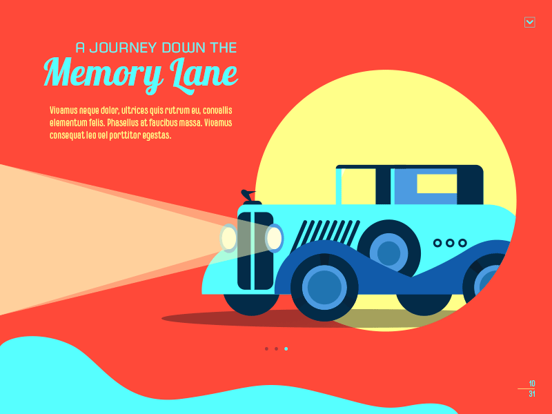 A Journey Down The Memory Lane adobe ambassador animation car illustrator journey memory photoshop photoshop animation retro trendy
