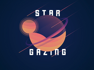 Star Gazing Low Rez digital illustration