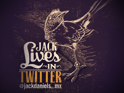 JACK LIVES HERE bird black vector whiskey