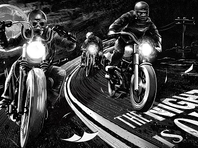 THE NIGHT IS OURS daniels highway jack moon motorcycle whiskey