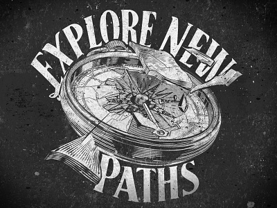 Explore new paths compass illustrator vector