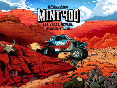 The mint 400 Visuales desert illustration off road