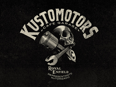 Kustomotors logo branding illustrator logo skull