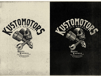 Kustomotors Logo branding logo motorcycle piston skull
