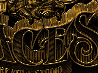 THE BRIGHTNESS FACES cinema4d detail face gold logo