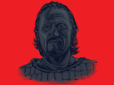 Bronn etching game of thrones illustration portrait