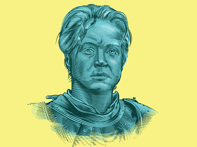 Brienne De Tarth etching game of thrones illustration portrait