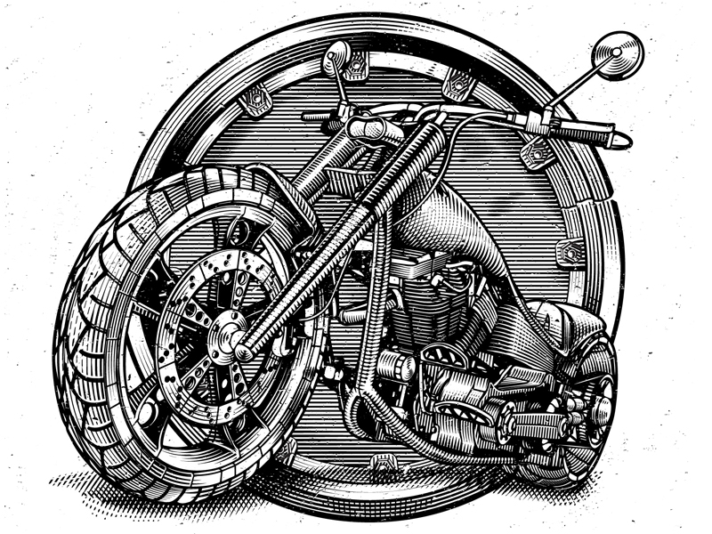 How To Draw a Harley Davidson Motorcycle - webBikeWorld
