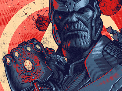 Thanos poster illustration marvel poster thanos