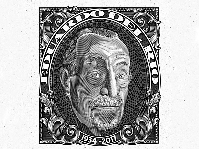 Eduardo del Rio portrait etching illustration portrait