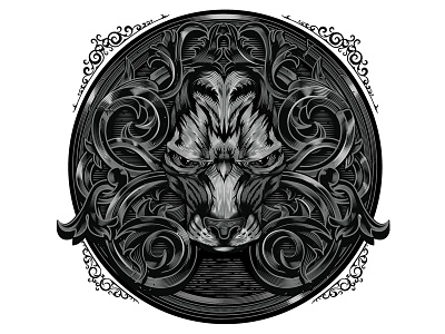 Lion head illustration. illustration lion vector