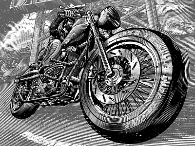 Harley-Davidson adobe illustrator harley davidson illustration motorcycle