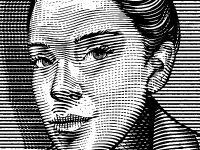 Valeria adobe illustrator etching portrait vector