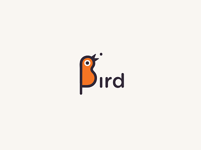 Bird bird chick logo minimalistic rounded wordmark