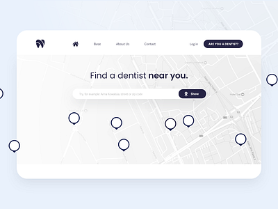 Find your dentist app design landingpage minimal ui user interface ux web web design website