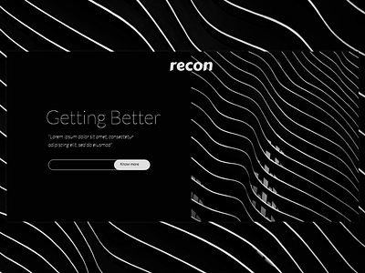 recon hero adobexd blackandwhite dark theme dark ui design web design