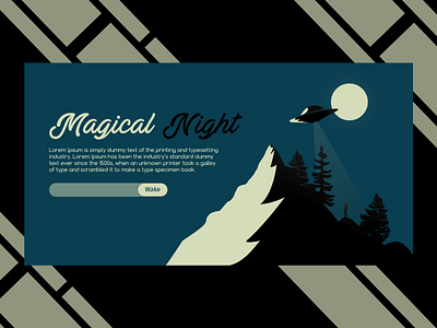 Magical Night adobexd dark theme design fun girl hero section illustration night ui