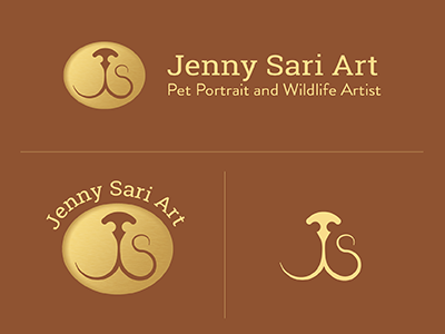 Jenny Sari Art branding design dog identity initials logo logo design logo designer