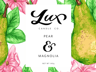Lux Candle Co. branding floral handlettering illustration lettering typography vector vector lettering visual identity