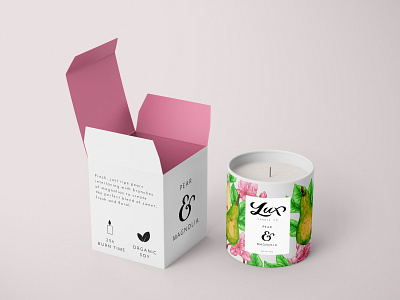 Lux Candle Co. - mockup branding floral handlettering illustration lettering typography vector vector lettering visual identity