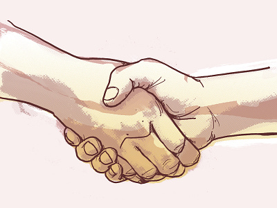 Handshake hand drawn illustration