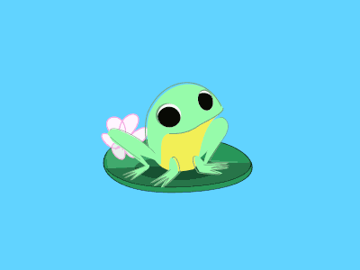 Froggie 2d after effects animal animation cute frog jump lilium lotus