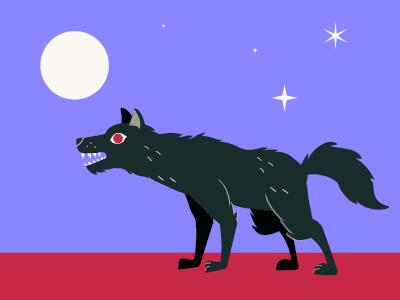 Dire Wolf Alpha 2d after effects alpha animal animation dire howl moon stars wolf