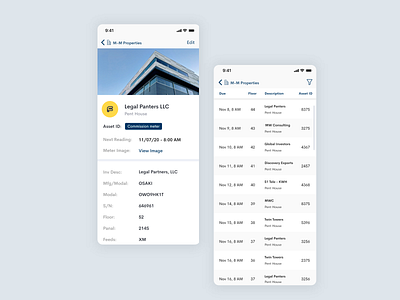 HVAC Management App clean design cleanui ios ios app meter profile page