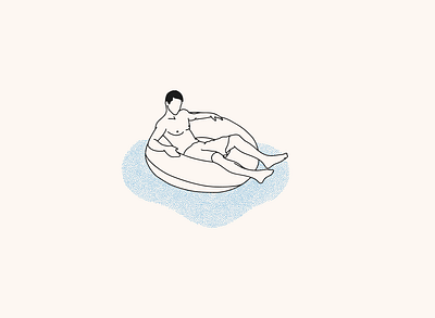 Floating floating illustration innertube pool procreate summer