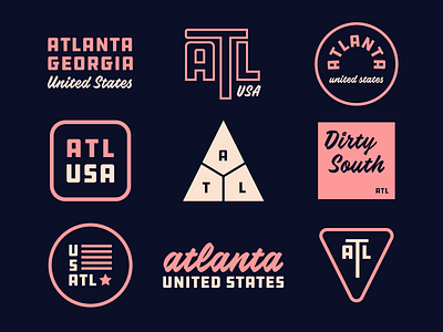 Welcome to Atlanta badges logos type wordmarks