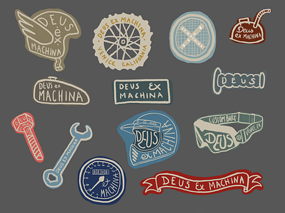 Deus Ex Machina badges illustration