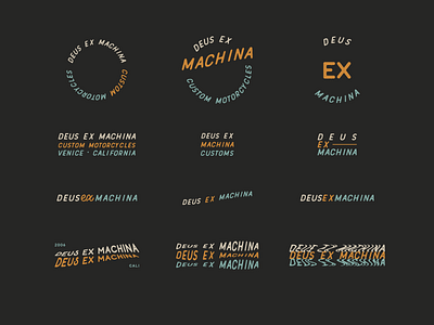 Deus Ex Machina badges logos type wordmarks